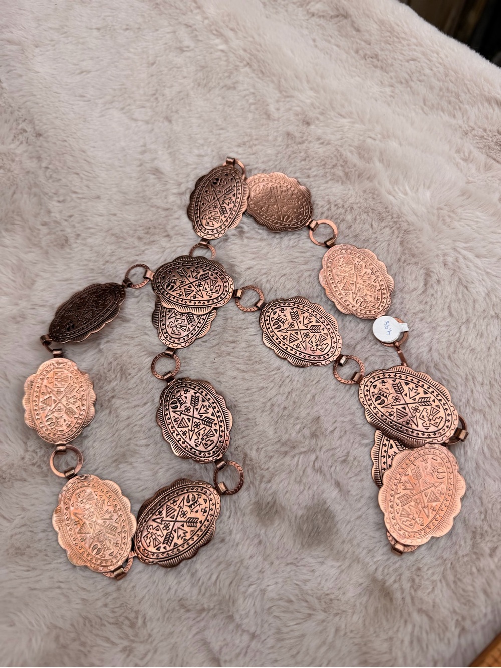 Copper-Tone Oval Coin Link Belt - Women Jewelry